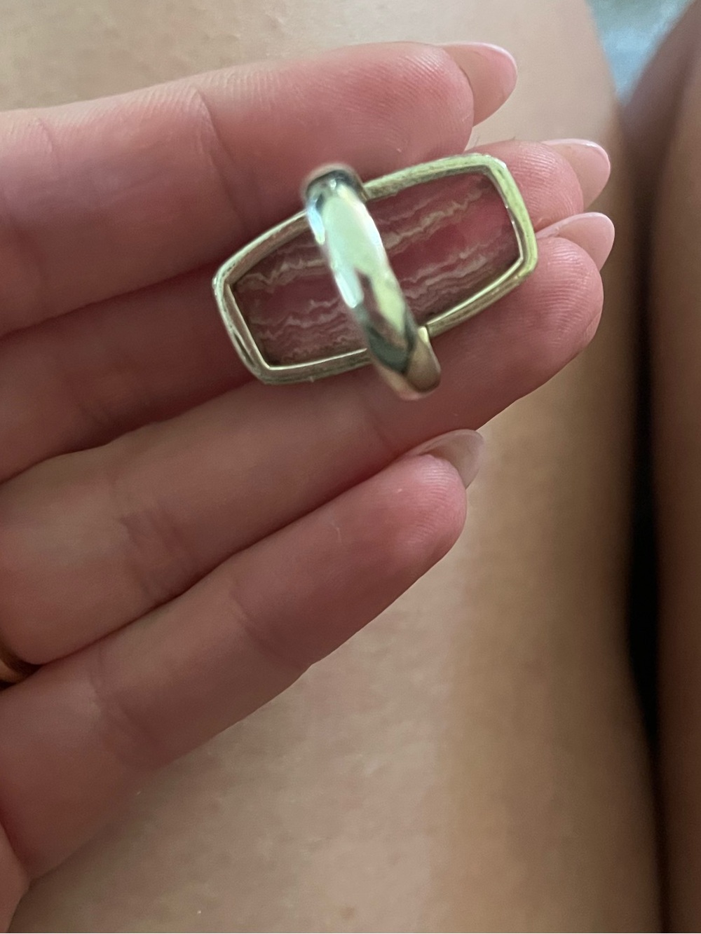 Sterling silver rhodochrosite ring - Picture 4 of 4